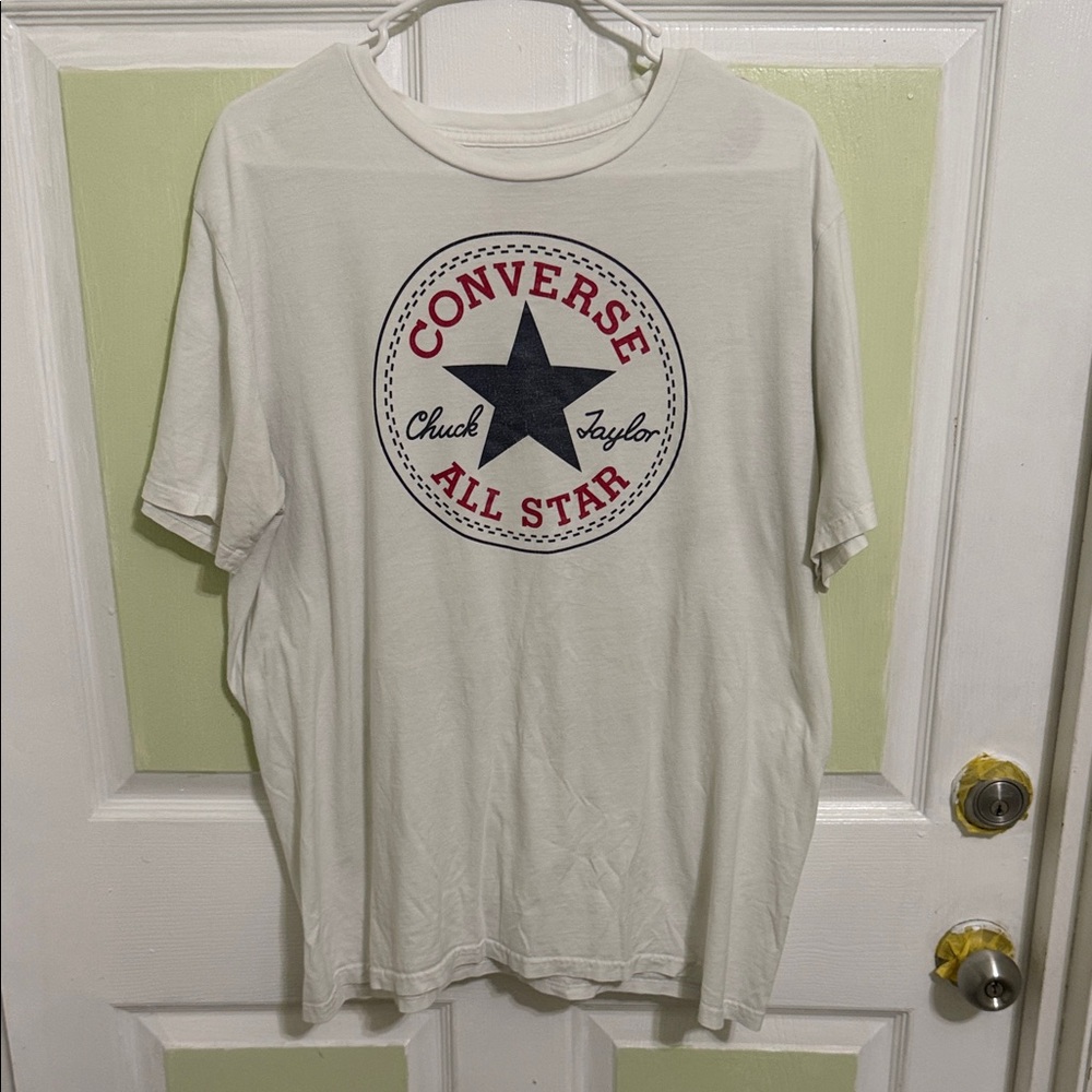 (2038) Converse Men's Cream Graphic Tee, Size: Large - Picture 1 of 4